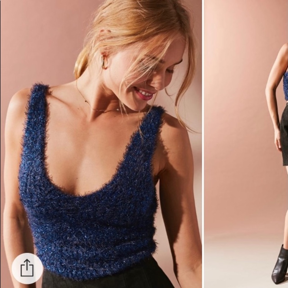 UO Sparkle Tank Top - Blue